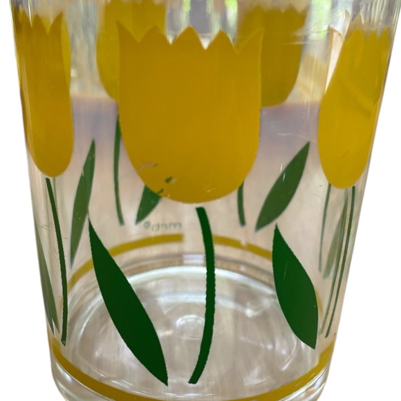 6 MCM HJ Stotter yellow tulip design rock glasses & Texasware 142  tray - Picture 3 of 14
